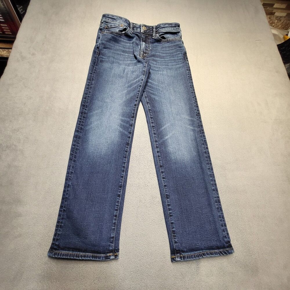 American‎ Eagle Jeans Mens 29x28 Blue Original Straight Stretch Distressed Denim